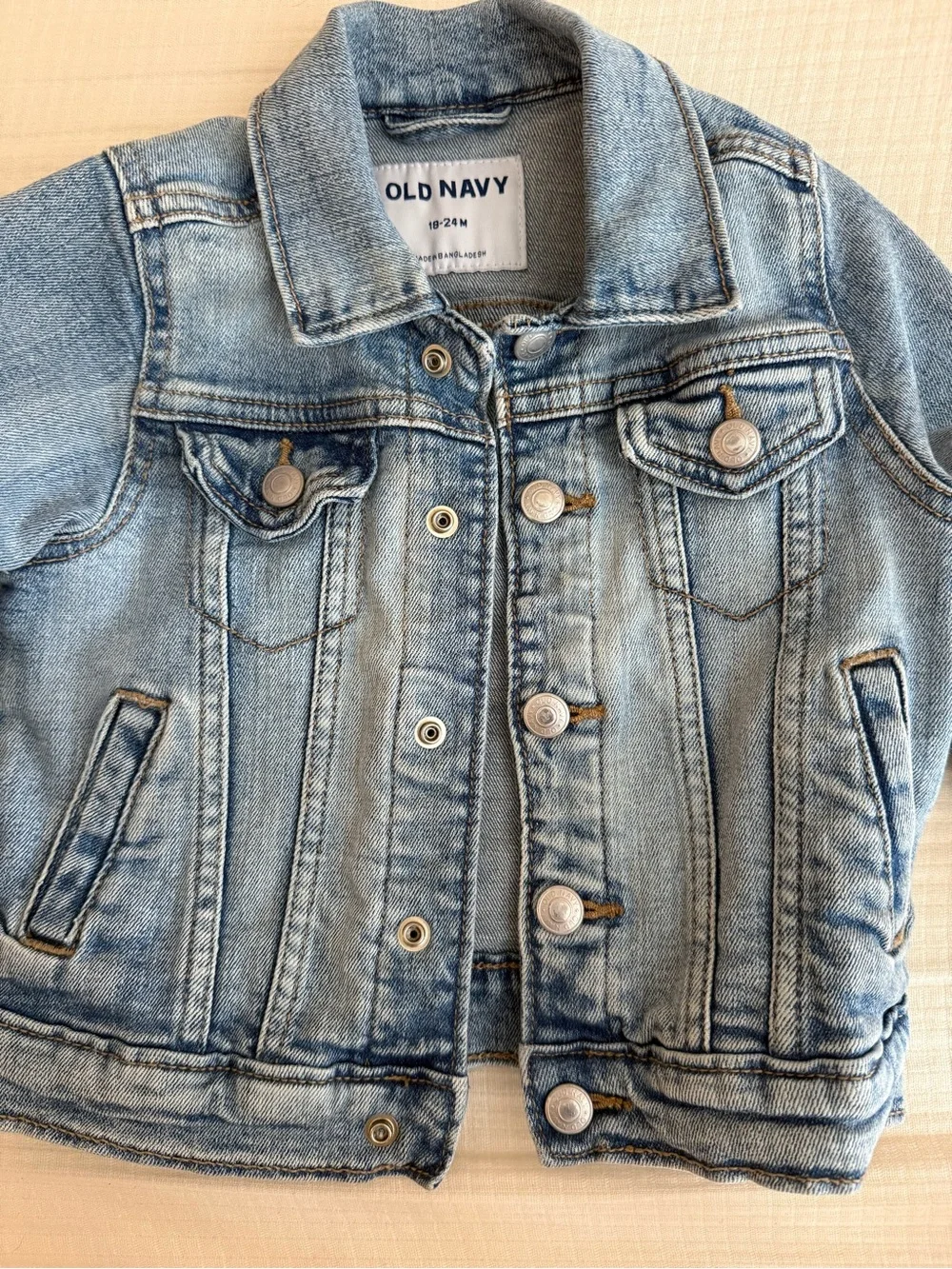 Old Navy Light Wash Denim Jean Jacket for Kids- toddler Boy 18-24 mo- EUC-